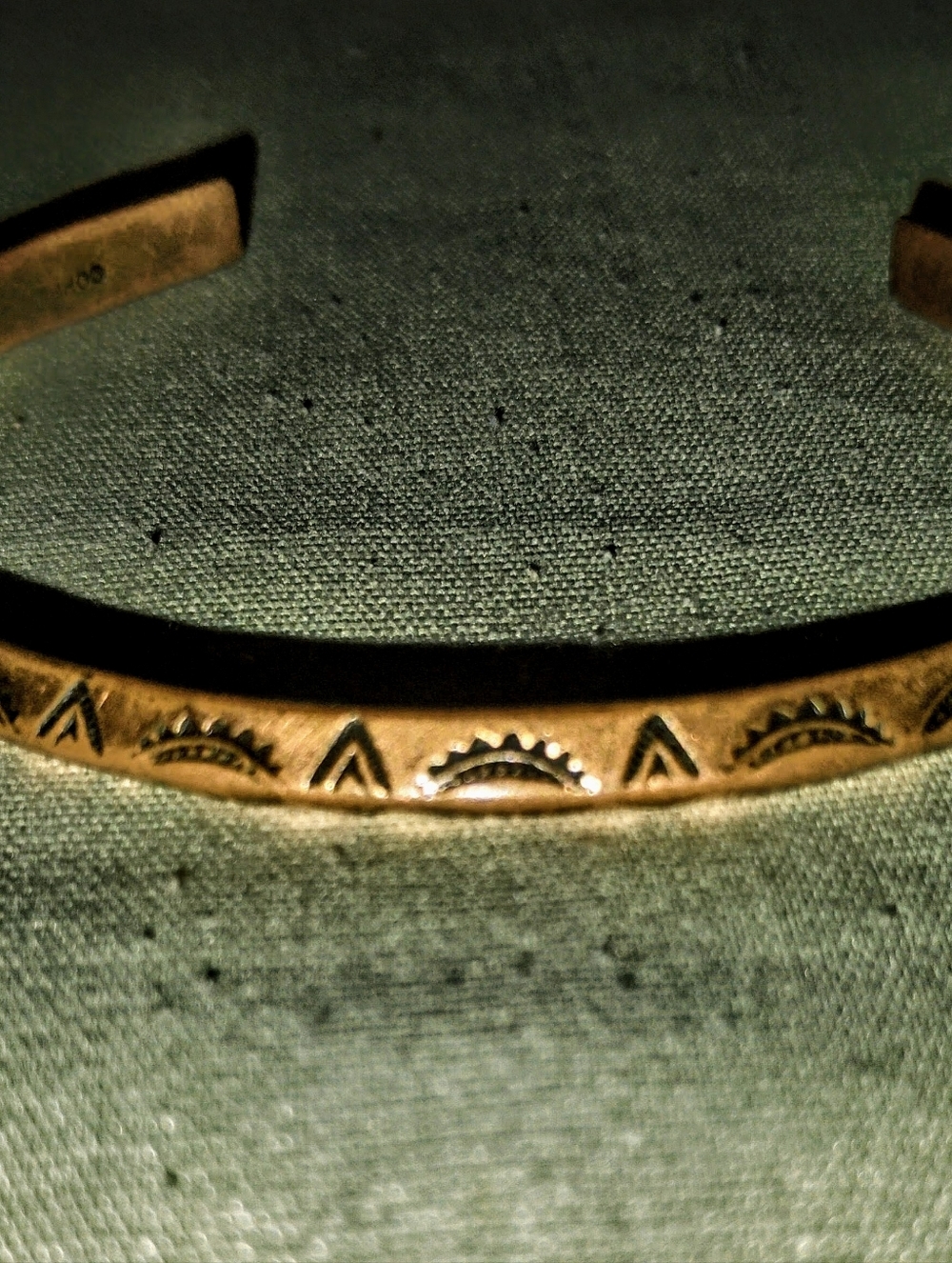 Vintage Southwestern Stamped Copper Cuff Bracelet - Fred Harvey Era Style